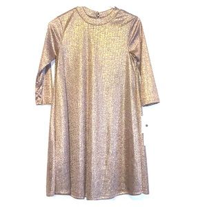 Gold shimmer midi dress